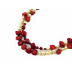 Exclusive necklace "Billy" Pearls beige, Coral, tab., on a corner, 2-layer
