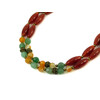 Exclusive necklace &quot;Initiation&quot; Carnelian, facet, Jade facet, Carnelian tube., 2 rows