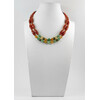 Exclusive necklace &quot;Initiation&quot; Carnelian, facet, Jade facet, Carnelian tube., 2 rows