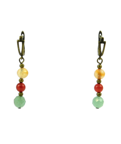 Exclusive earrings "Initiation" Carnelian, facet, Jade facet