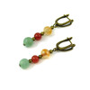 Exclusive earrings &quot;Initiation&quot; Carnelian, facet, Jade facet