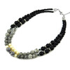 Exclusive necklace &quot;Mirami&quot; Pearls, Agate, Jasper, 2 rows