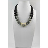 Exclusive necklace &quot;Mirami&quot; Pearls, Agate, Jasper, 2 rows