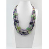 Exclusive necklace &quot;Jaffa&quot; Agate barrel, Fluorite, Amethyst, facet, 3rd