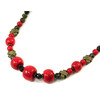 Exclusive necklace &quot;Tir&quot; Coral press, rondel, Jade facet