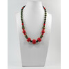 Exclusive necklace &quot;Tir&quot; Coral press, rondel, Jade facet