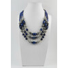 Exclusive necklace &quot;Bay&quot; Lapis lazuli, barrel, Jasper, Hematite rondel, 3 rows