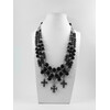 Exclusive necklace &quot;Anfisa&quot; Agate, Hematite rondel, 3 rows