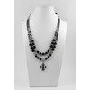 Exclusive necklace &quot;Markush&quot; Agate facet, Hematite cube, rondel flat, 2 rows