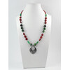 Exclusive necklace &quot;Etna&quot; Zoisite, Coral rice, galovka, Mother-of-pearl rondel