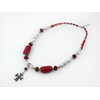 Exclusive necklace &quot;Mira&quot; Cut coral, rice, Kahalong, Carnelian round facet