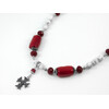 Exclusive necklace &quot;Mira&quot; Cut coral, rice, Kahalong, Carnelian round facet