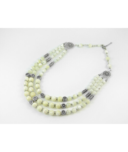 Exclusive necklace "Askold" Mother of pearl, 3 rows