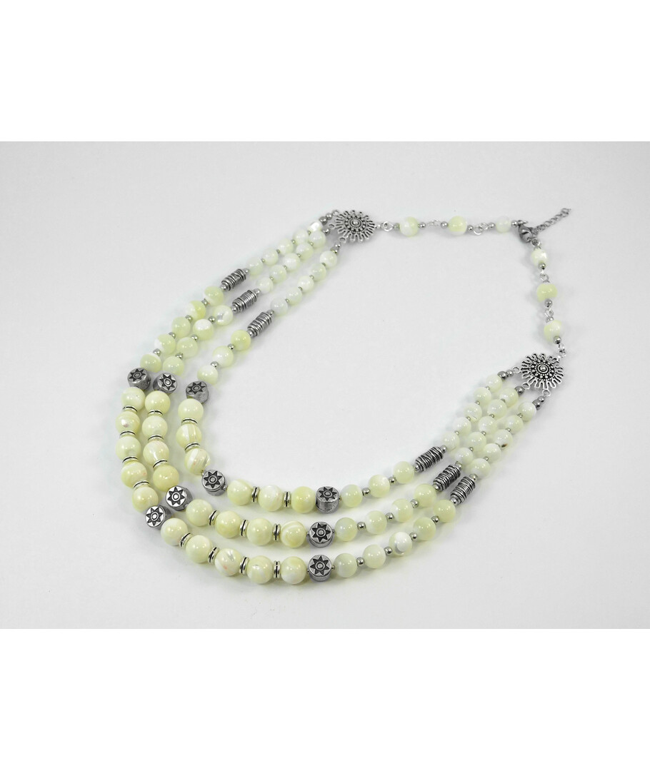 Exclusive necklace "Askold" Mother of pearl, 3 rows