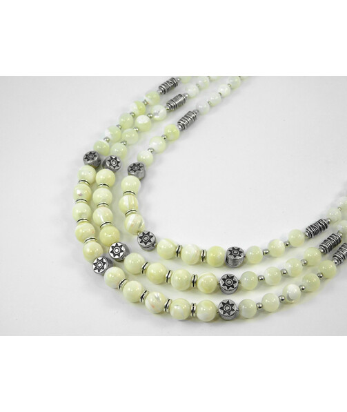 Exclusive necklace "Askold" Mother of pearl, 3 rows