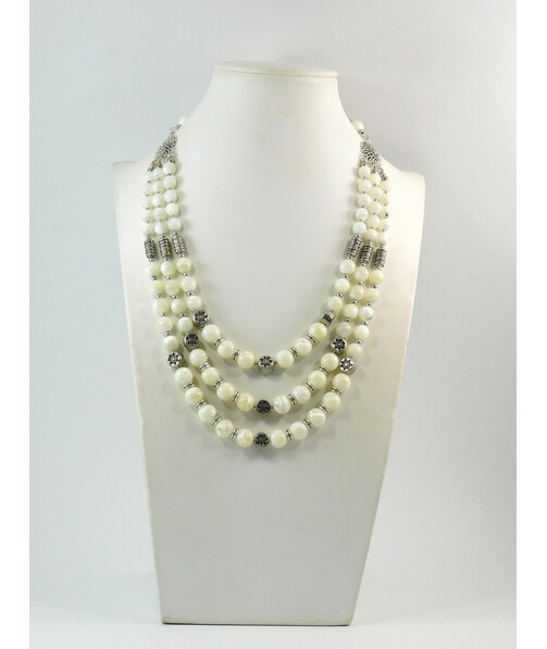 Exclusive necklace "Askold" Mother of pearl, 3 rows