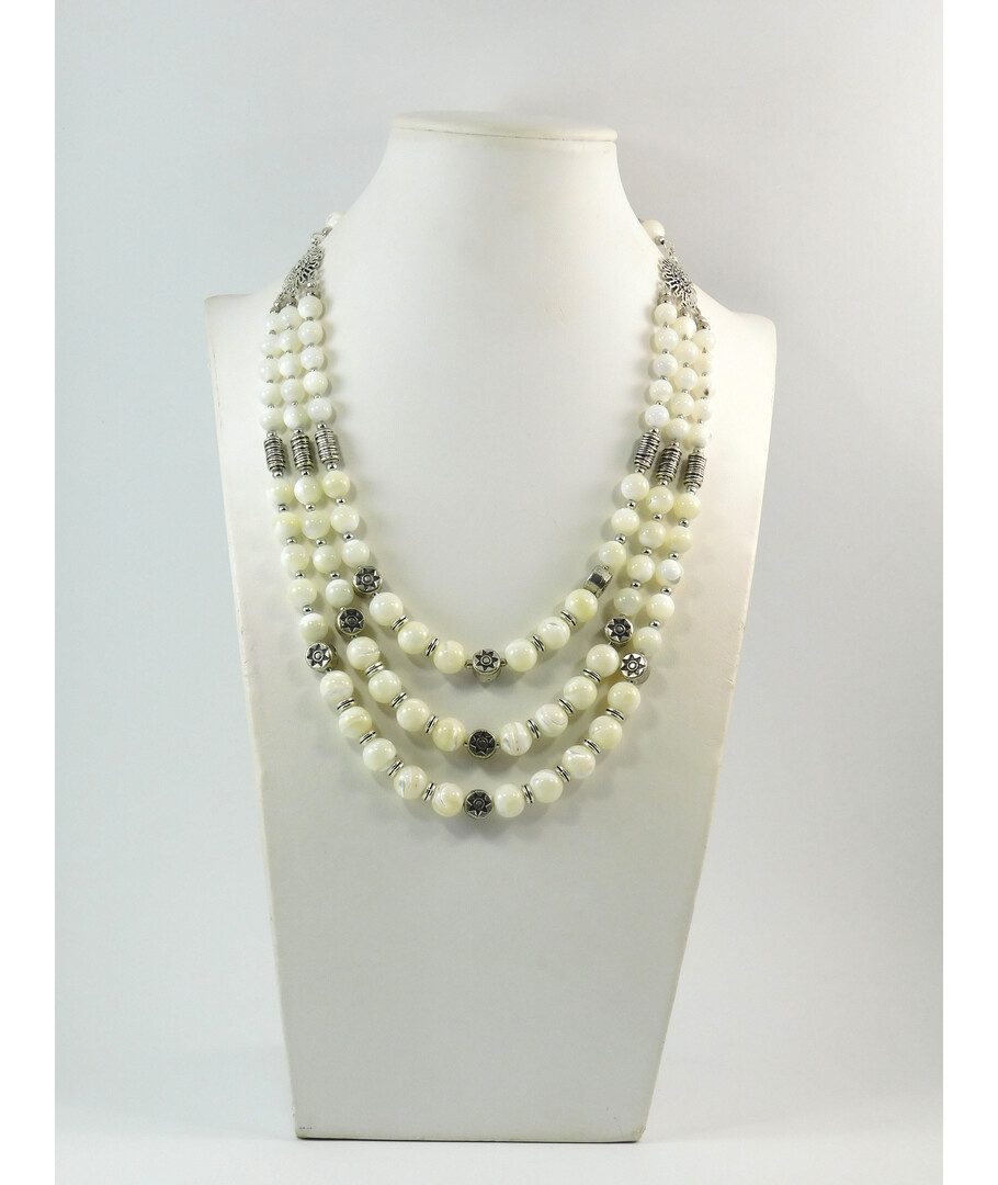 Exclusive necklace "Askold" Mother of pearl, 3 rows