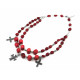 Exclusive necklace "Ganya" Stopsik coral, galotka, 2 rows