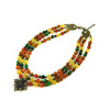 Exclusive necklace &quot;Hutsul motifs&quot; Citrine, Carnelian facet, Amber, Tiger&#039;s eye facet, 3 rows