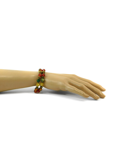 Exclusive bracelet "Hutsul motifs" Citrine, Carnelian, Amber, Tiger's eye