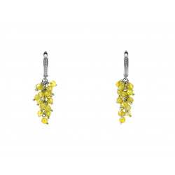 Exclusive earrings "Grape" Yellow faceted zircon
