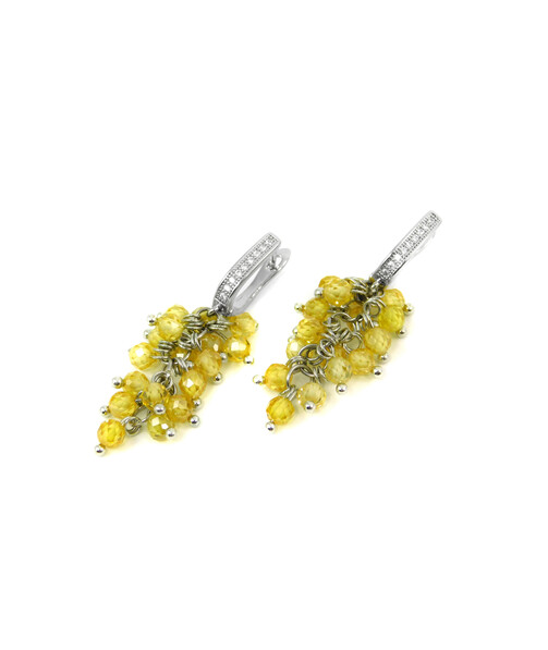 Exclusive earrings "Grape" Yellow faceted zircon