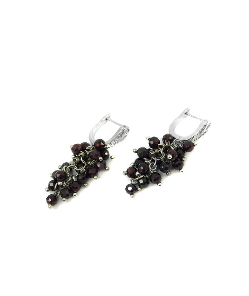 Exclusive earrings "Grape" Garnet facet