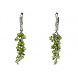 Exclusive earrings "Grape" Green faceted zircon