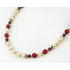 Exclusive necklace &quot;Demi&quot; Pearls beige, coral, tablet