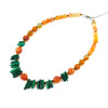 Exclusive necklace &quot;Fauna&quot; Malachite needle, Agate, Carnelian facet