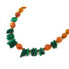 Exclusive necklace &quot;Fauna&quot; Malachite needle, Agate, Carnelian facet