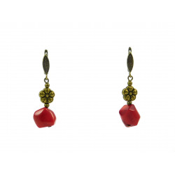 Exclusive earrings "Rud" Coral on a corner