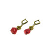 Exclusive earrings &quot;Rud&quot; Coral on a corner