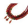 Exclusive necklace &quot;Utiha&quot; Sponge coral, coin, Serlodic tube, 5-row