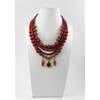 Exclusive necklace &quot;Utiha&quot; Sponge coral, coin, Serlodic tube, 5-row