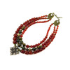 Exclusive necklace &quot;Erida&quot; Carnelian, Jadeite, Jasper rondel, 3 rows