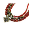 Exclusive necklace &quot;Erida&quot; Carnelian, Jadeite, Jasper rondel, 3 rows