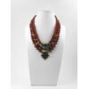 Exclusive necklace &quot;Erida&quot; Carnelian, Jadeite, Jasper rondel, 3 rows