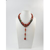 Exclusive necklace &quot;Katrina&quot; Sponge coral, coin, Carnelian tube, 2 rows