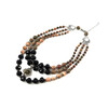 Exclusive necklace &quot;Eternity&quot; Jasper, Czech crystal, 3 rows