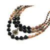 Exclusive necklace &quot;Eternity&quot; Jasper, Czech crystal, 3 rows