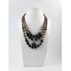 Exclusive necklace &quot;Eternity&quot; Jasper, Czech crystal, 3 rows