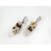 Exclusive earrings &quot;Selenite&quot; Selenite, Opal, Garnet crumb