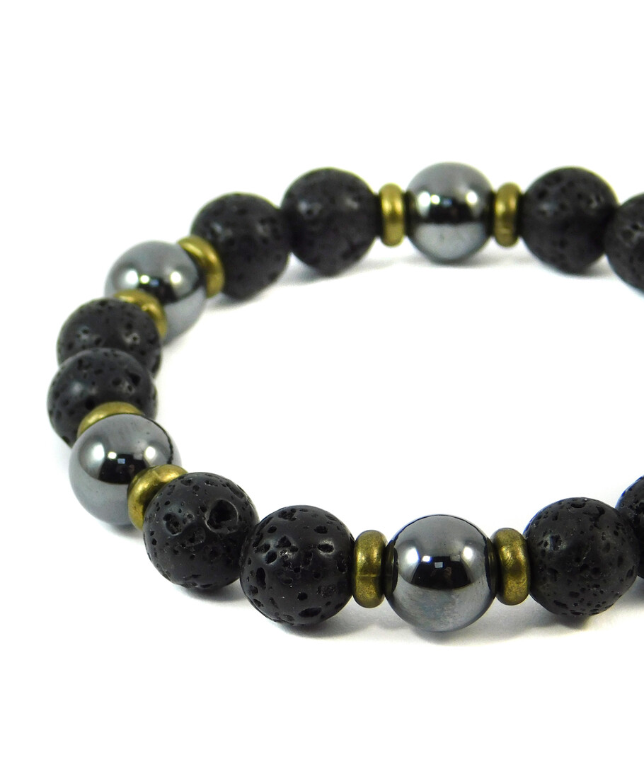 Exclusive bracelet "Armani" Lava, Hematite