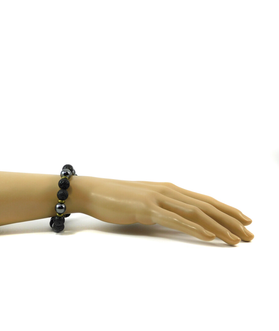 Exclusive bracelet "Armani" Lava, Hematite