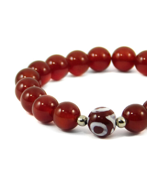 Exclusive Carnelian bracelet, 3 eyes