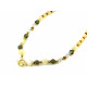 Exclusive necklace "Charlie" Mother of pearl, Rock crystal, Topaz facet