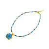 Exclusive necklace &quot;Silk&quot; Sun stone facet, Apatite facet