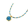 Exclusive necklace &quot;Silk&quot; Sun stone facet, Apatite facet