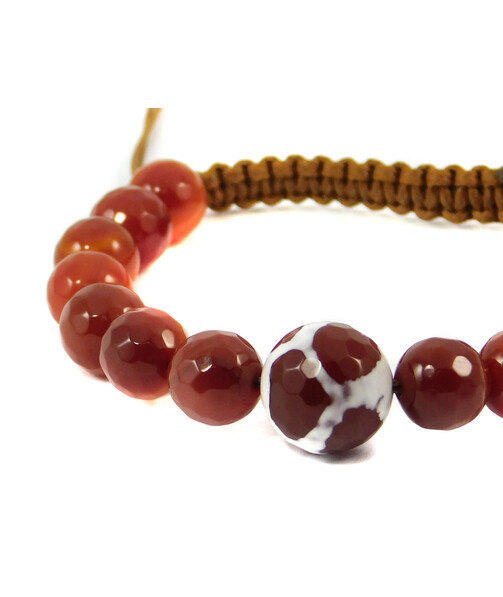 Exclusive bracelet-Shambala Agate facet, 3 eyes